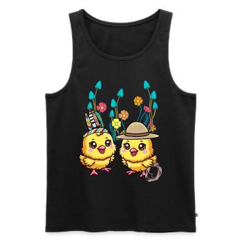 Chick Easter Wild West Kids Child Baby - Men's Premium Organic Tank Top - black - Front - AI Model Male 178 light (178cm)