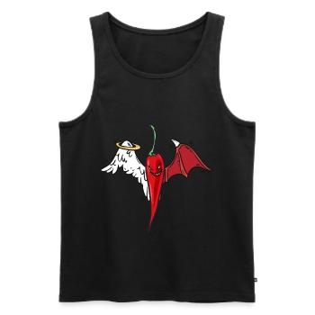 Chilly heavenly hot pepperonie - Men's Premium Organic Tank Top - black - Front - AI Model Male 178 light (178cm)