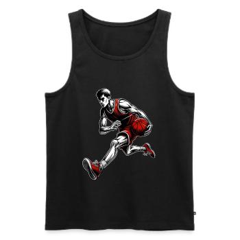Basketball Basketballer - Männer Premium Bio Tank Top - Schwarz - Vorne - Michal (187cm)