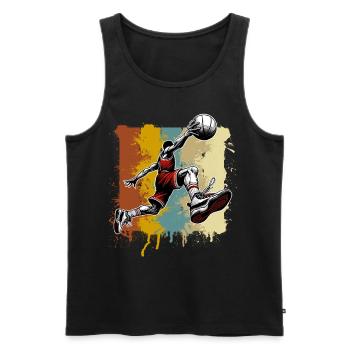 Basketball Basketballer - Männer Premium Bio Tank Top - Schwarz - Vorne - Michal (187cm)