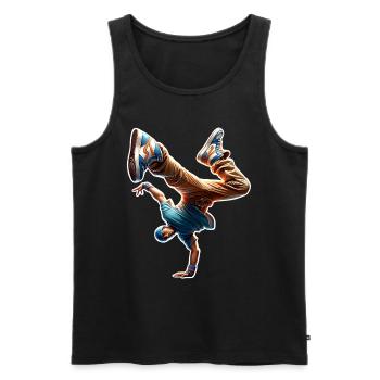 Breakdancing - Men's Premium Organic Tank Top - black - Front - Michal (187cm)