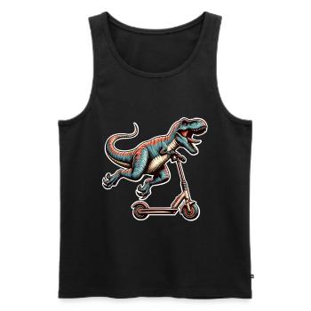 Tretroller E-Scooter E-Roller T Rex Dino Scooter - Männer Premium Bio Tank Top - Schwarz - Vorne - Michal (187cm)
