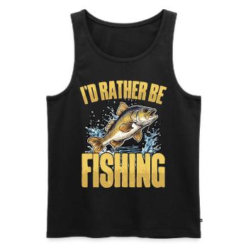 I would rather go fishing in the open air - Men's Premium Organic Tank Top - black - Front - Michal (187cm)