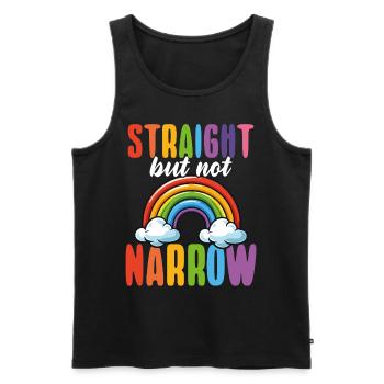 Gerader, Aber Nicht Schmaler Lgbtq+ Verbündeter - Männer Premium Bio Tank Top - Schwarz - Vorne - AI Model Male 178 light (178cm)