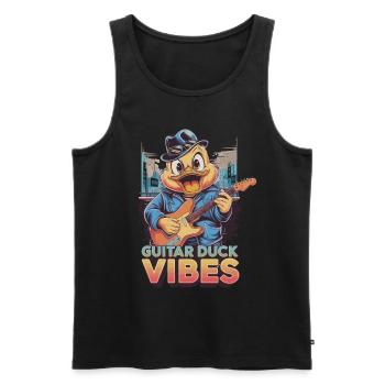 Guitar Duck vibes for every musician who - Men's Premium Organic Tank Top - black - Front - AI Model Male 178 light (178cm)