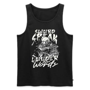 Kendo Swords Speak Louder Than Words - Männer Premium Bio Tank Top - Schwarz - Vorne - AI Model Male 178 light (178cm)