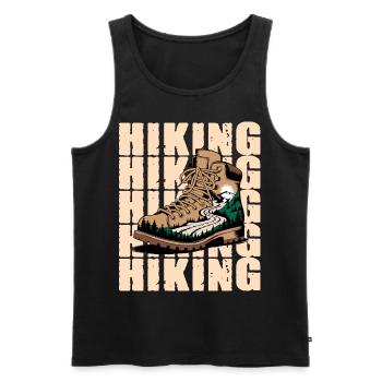 Explore the mountains with your hiking boots - Men's Premium Organic Tank Top - black - Front - AI Model Male 178 light (178cm)