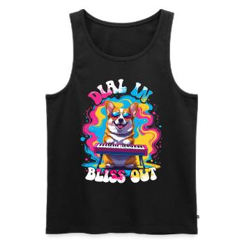 Synthesizer Synth Kick Drum DAW Dial In Bliss Out - Men's Premium Organic Tank Top - black - Front - AI Model Male 178 light (178cm)