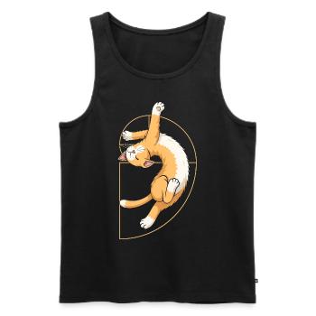 Fibonacci Spiral Cat - Men's Premium Organic Tank Top - black - Front - AI Model Male 178 light (178cm)