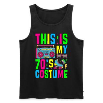 This Is My 70s Costume - Männer Premium Bio Tank Top - Schwarz - Vorne - AI Model Male 178 light (178cm)