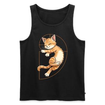 Fibonacci Cat - Men's Premium Organic Tank Top - black - Front - AI Model Male 178 light (178cm)