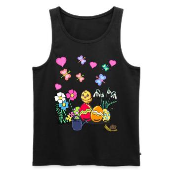 Easter Chick Easter Eggs Kids Child - Men's Premium Organic Tank Top - black - Front - AI Model Male 178 light (178cm)