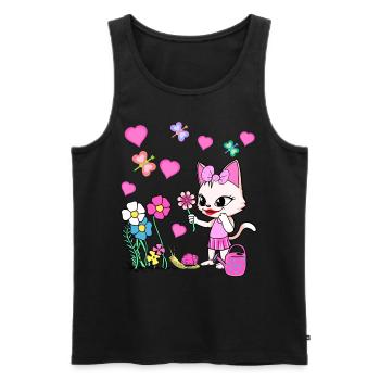 Chat Chats Enfant Enfants Bébé - Débardeur bio Premium Homme - noir - Devant - AI Model Male 178 light (178cm)