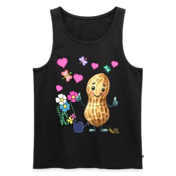 Cacahuète Printemps Jardin Fleurs Enfants - Débardeur bio Premium Homme - noir - Devant - Michal (187cm)