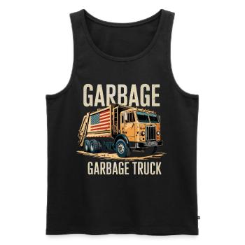Motif de camion à ordures pour les amateurs de camions à ordures - Débardeur bio Premium Homme - noir - Devant - Michal (187cm)