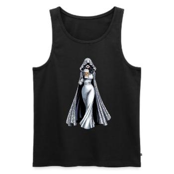 Geisterhafte Frau Mit Kaffee Inspiration - Männer Premium Bio Tank Top - Schwarz - Vorne - AI Model Male 178 light (178cm)