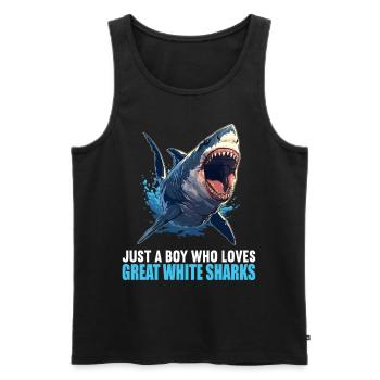Great White Sharks Great White Shark - Men's Premium Organic Tank Top - black - Front - AI Model Male 178 light (178cm)