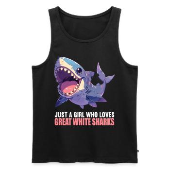 Great White Sharks Great White Shark - Men's Premium Organic Tank Top - black - Front - AI Model Male 178 light (178cm)