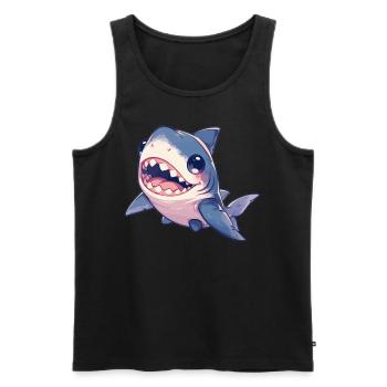Haie Hai - Männer Premium Bio Tank Top - Schwarz - Vorne - AI Model Male 178 light (178cm)