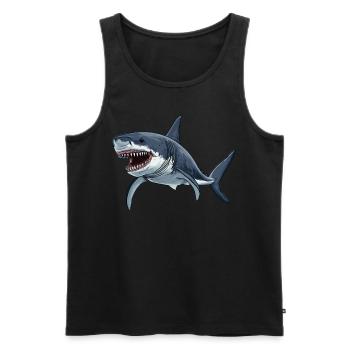 Haie Hai - Männer Premium Bio Tank Top - Schwarz - Vorne - Michal (187cm)
