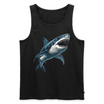 Haie Hai - Männer Premium Bio Tank Top - Schwarz - Vorne - Michal (187cm)