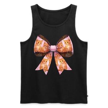 Coquette Bow Orange Katze Tabby Katze Muster - Männer Premium Bio Tank Top - Schwarz - Vorne - AI Model Male 178 light (178cm)