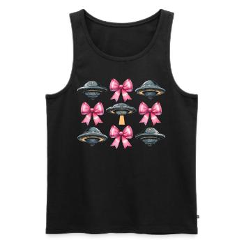 Coquette Bow UFO Alien Mothers Day Band Mom Girl - Men's Premium Organic Tank Top - black - Front - Michal (187cm)