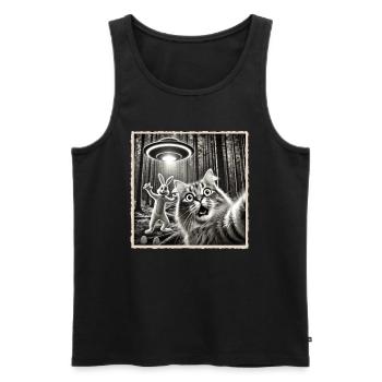 Pâques, Lapin de Pâques drôle, Lapin Selfie Fête de Pâques - Débardeur bio Premium Homme - noir - Devant - AI Model Male 178 light (178cm)