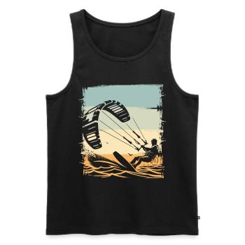 Kitesurf Kitesurfer Kiteboard - Débardeur bio Premium Homme - noir - Devant - Michal (187cm)