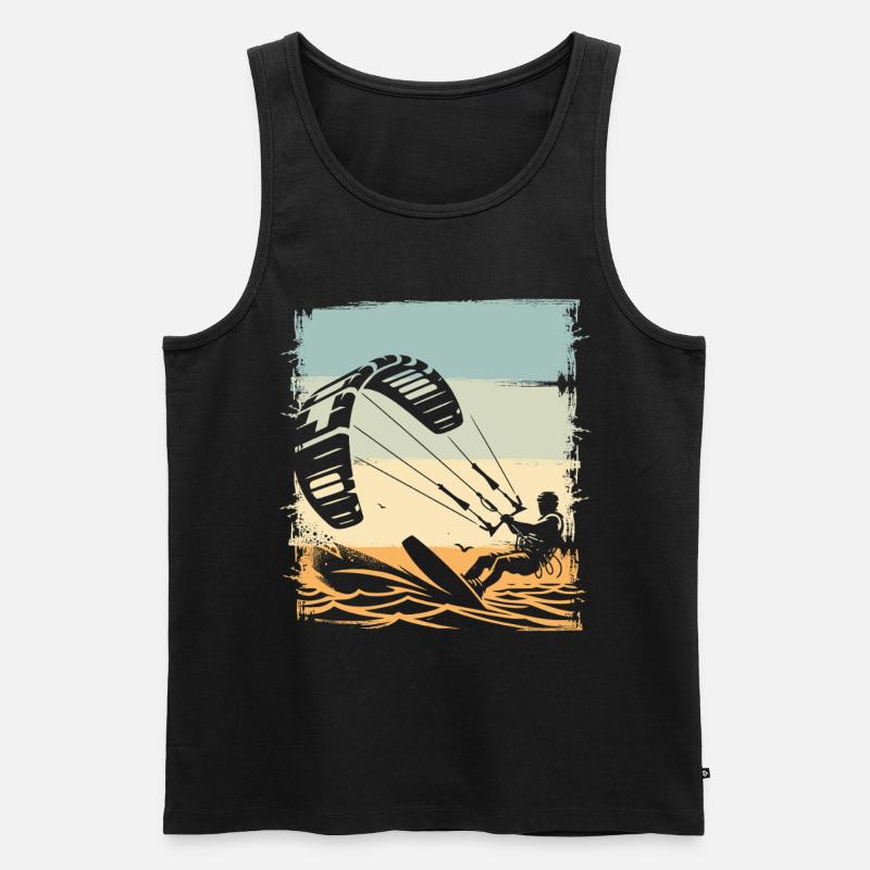 Kitesurfen Kitesurfer Kiteboard - Männer Premium Bio Tank Top - Schwarz
