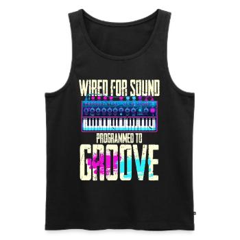 Synthesizer Synth Kick Drum Wired For Sound - Men's Premium Organic Tank Top - black - Front - AI Model Male 178 light (178cm)