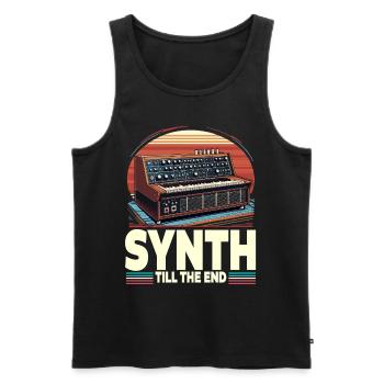 Synthesizer Synth Till The End Kick Drum DAW - Men's Premium Organic Tank Top - black - Front - AI Model Male 178 light (178cm)