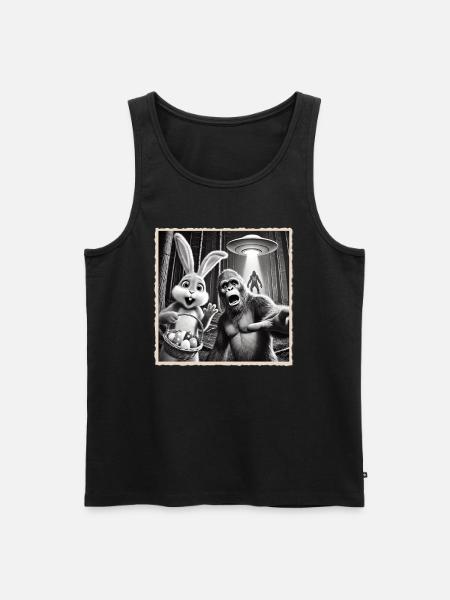 Ostern, Lustiger Osterhase, Hase Selfie Osterfest - Männer Premium Bio Tank Top - Schwarz