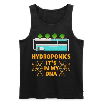 Hydroponics it's in my DNA - Men's Premium Organic Tank Top - black - Front - AI Model Male 178 light (178cm)
