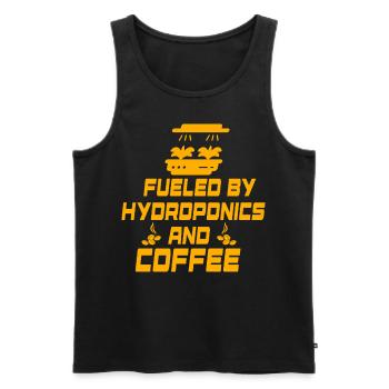 Fueled by Hydroponics and Coffee - Men's Premium Organic Tank Top - black - Front - AI Model Male 178 light (178cm)