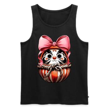 Coquette Bogen Daruma Puppe Japan Rosa Schleife - Männer Premium Bio Tank Top - Schwarz - Vorne - AI Model Male 178 light (178cm)