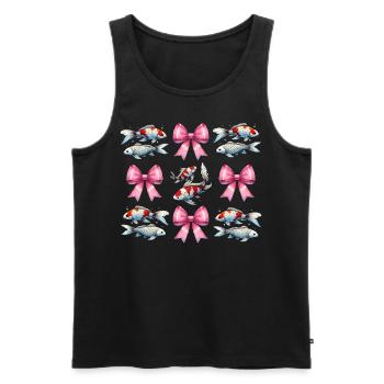 Coquette Bow Koi Fish Carpe Nishikigoi Japon - Débardeur bio Premium Homme - noir - Devant - Michal (187cm)