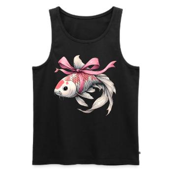Coquette Bow Koi Fish Carpe Nishikigoi Japon - Débardeur bio Premium Homme - noir - Devant - Michal (187cm)
