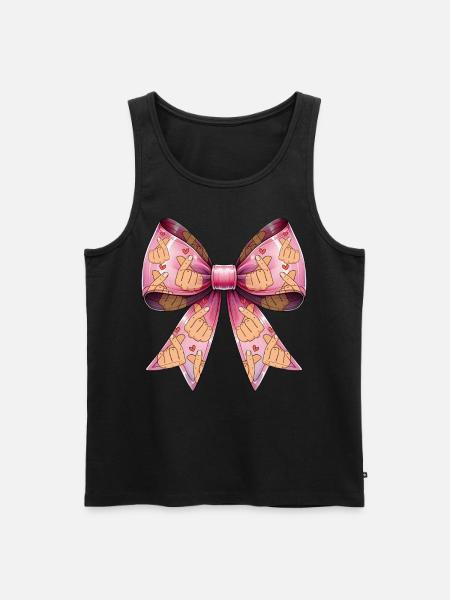 Coquette Sløjfe Saranghae Kpop Finger Hjerte Lyserød - Herre Premium økologisk tanktop - sort