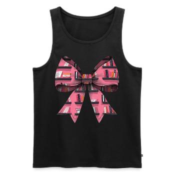 Coquette Bow Bibliothekar Bibliothek Bücher Muster - Männer Premium Bio Tank Top - Schwarz - Vorne - Michal (187cm)