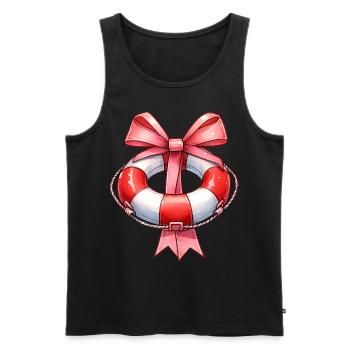 Coquette Bow Lifeguard Garde de piscine Rose - Débardeur bio Premium Homme - noir - Devant - Michal (187cm)