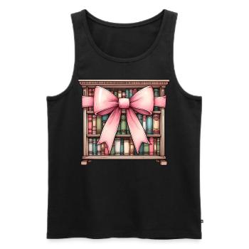 Coquette Bow Librarian Library Books Pink - Men's Premium Organic Tank Top - black - Front - Michal (187cm)