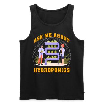 Ask me about Hydroponics - Men's Premium Organic Tank Top - black - Front - AI Model Male 178 light (178cm)