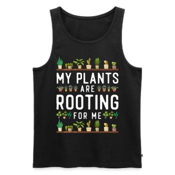 Amateur de plantes jardinage Jeu de mots - Débardeur bio Premium Homme - noir - Devant - Michal (187cm)