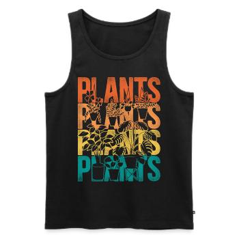 Amoureux des plantes jardinage rétro - Débardeur bio Premium Homme - noir - Devant - AI Model Male 178 light (178cm)