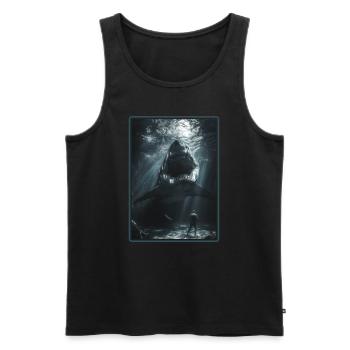 Haie Hai - Männer Premium Bio Tank Top - Schwarz - Vorne - Michal (187cm)