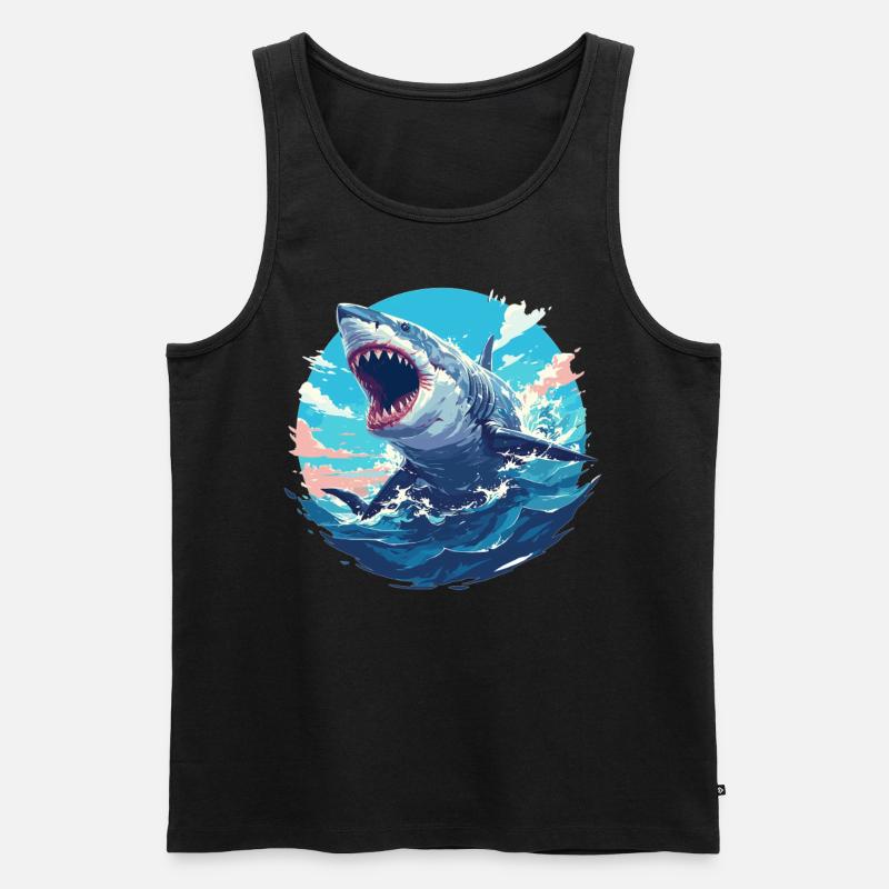 Haie Hai - Männer Premium Bio Tank Top - Schwarz