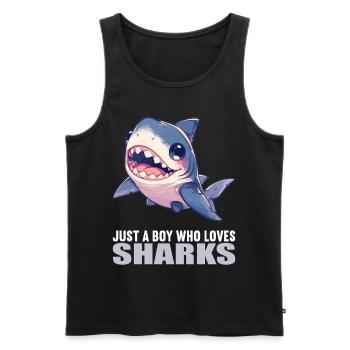 Requins Requin - Débardeur bio Premium Homme - noir - Devant - Michal (187cm)