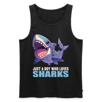 Requins Requin - Débardeur bio Premium Homme - noir - Devant - Michal (187cm)