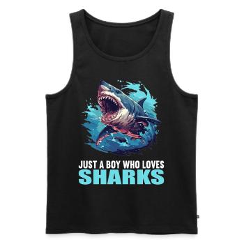 Requins Requin - Débardeur bio Premium Homme - noir - Devant - Michal (187cm)